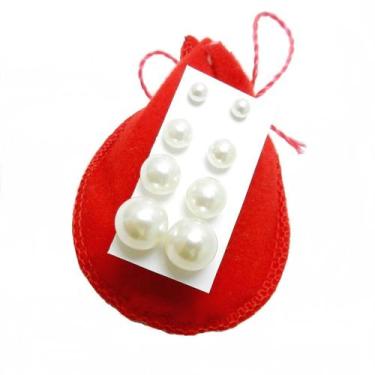 Imagem de Brinco Feminino Perola Kit 4 Pares Folheado Ouro 18K BR154 - WN Bijout