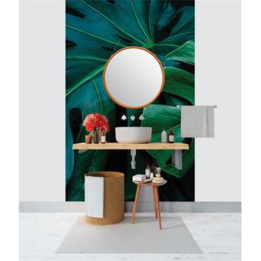 Imagem de Papel de Parede 3D Painel 1,5M Folhas Costela de Adão Verde Folhagem A