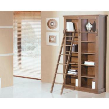 Imagem de Estante Biblioteca Vicenza 2 Corpos Madeira Maciça Com Escada Weiherma