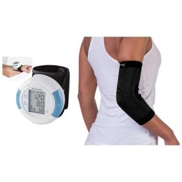Imagem de Kit Aparelho Pressão Digital Pulso Cotoveleira Ortopedica - Multilaser