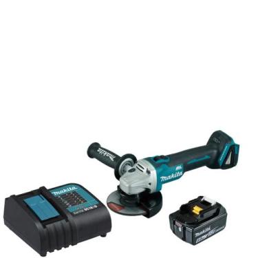 Imagem de Esmerilhadeira Dga504 + Bateria 5 Ah + Carregador Bivolt Makita, Bivol