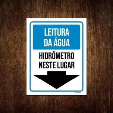 Imagem de Kit 3 Placa Sinalização Leitura Água Hidrômetro Neste Lugar - Sinalizo