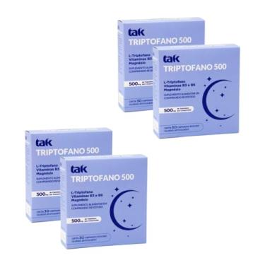 Imagem de Suplemento Tak Triptofano 500mg 120 Comprimidos Kit 4 Caixas