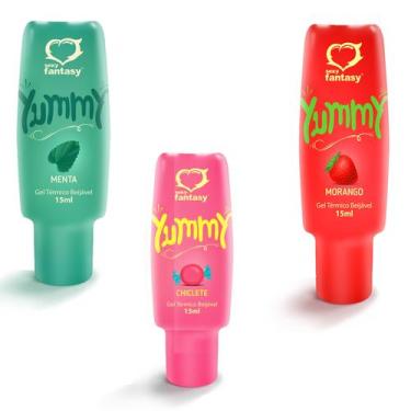 Imagem de Kit Com 3 Gel De Massagem Óleo Lubrificante Beijável - Yummy