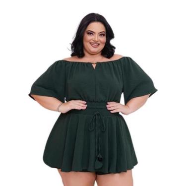 Imagem de Conjunto Plus Size Cropped Ciganinha + Short Saia Rodada 0563 - Belluc