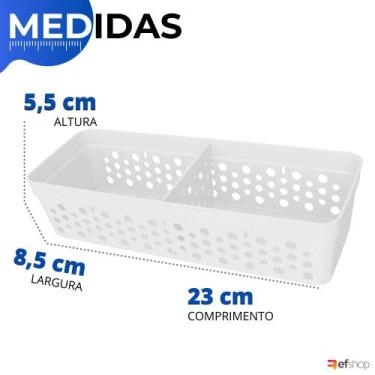 Imagem de Cesto Organizador Trama Rattan c/ Divisória Removível 23x8 - Usual Uti