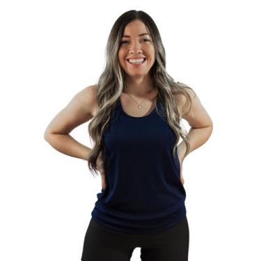 Imagem de Regata Cavada Esportiva Roupa De Academia - JinkingStore, Azul marinho