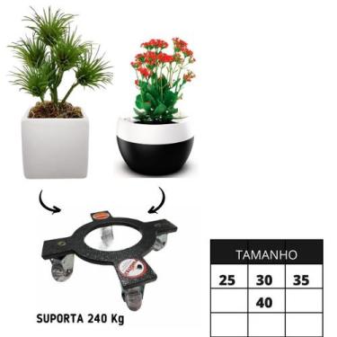 Imagem de Suporte Para Vasos ''planta'' C/ Rodízios Em Gel 25cm 160kg - Funditex