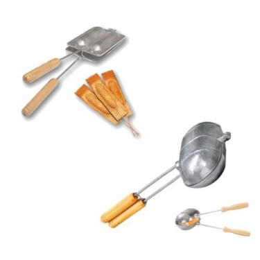 Imagem de Kit Sanduicheira Pão Frances e Forma para Crepe Aluiminio - MK