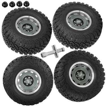 Imagem de hopsupRC RC 2.2in Wheels&Wheel Rim Tires Beadlock Wheel Upgrades Part for 1/10 SCX10 AMG 6x6 TRX4 Redcat Gen8 Redcat Everest gen 7 Pro.Aluminium Wheel Hub Rim Wheel Rim.Titanium (4PCS)