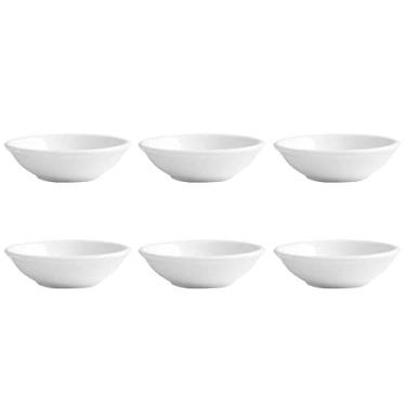 Imagem de 6 peças de pratos de tempero de cerâmica, tigela de molho de sushi, pratos de molho de especiarias de vinagre, mini pratos de aperitivo, pires de cozinha