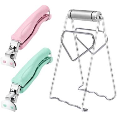 Imagem de SPTECH Tigela anti-quente de aço inoxidável prato panela clipe pegador suporte de braçadeira para mover prato quente ou tigelas com comida fora de panela instantânea forno microondas, pinças de ferramentas de cozinha para cozinhar (pacote com 3)