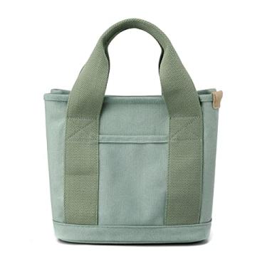 Imagem de CORIOS Bolsa feminina de lona com alça superior, multifuncional, bolsa clutch casual, Verde