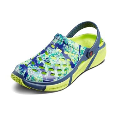 Imagem de Joybees Tamancos masculinos de trekking, sandálias esportivas esportivas, caminhadas ao ar livre, sapatos de pesca para acampamento, Gráfico Kryptek Mahi-mahi/Citrus, 9 Women/9 Men