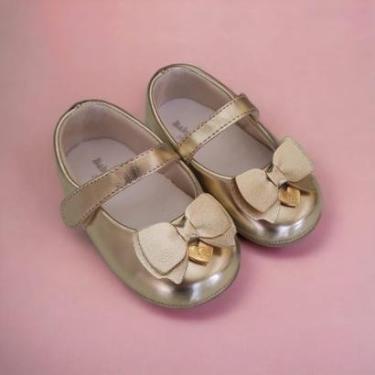 Imagem de Sapatilha Baby I Dourada Laço Pingente-Feminino
