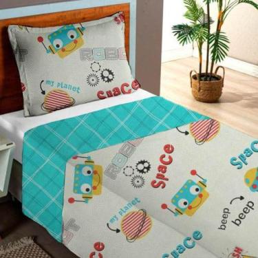 Imagem de Colcha Cobre Leito Teen & Kids Roll Solteiro - Eurotéxtil, Branco