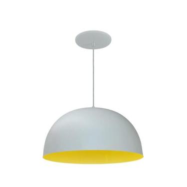 Imagem de Luminária Pendente Meia Lua 24cm Interior Amarelo Com Fiação 110/220v 