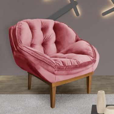 Imagem de Poltrona Decorativa Marcela Veludo Rosa Dal Poz Estofados