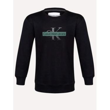 Imagem de Moletom Calvin Klein Jeans Masculino Gel Reissue Stripe Preta, M/M