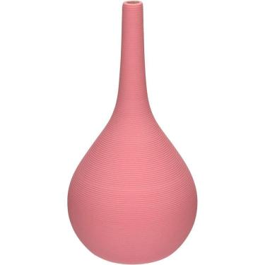 Imagem de Vaso Decorativo Enfiete Casa Aparador Garrafa Home&co Cerâmica 29x15x15cm Rosa