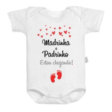 Imagem de Body Baby Madrinha Padrinho Estou Chegando Corações Amor - GMH Prod. S