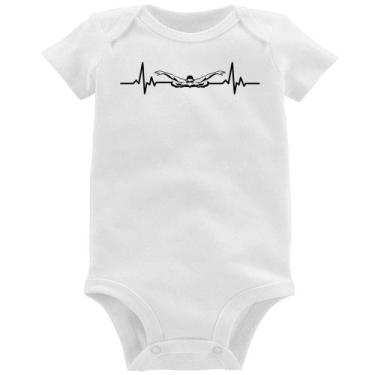 Imagem de Body Bebê Batimentos Natação - Foca na Moda, Branco, P