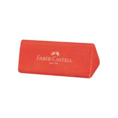 Imagem de Borracha Escolar Triangular Vermelha Jumbo 1 Unidade Faber Castell - F