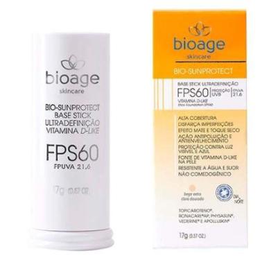 Imagem de Protetor Solar Facial Stick Bioage Bio Sunprotect - FPS 60 - 17g Bege Extra Claro Dourado-Unissex