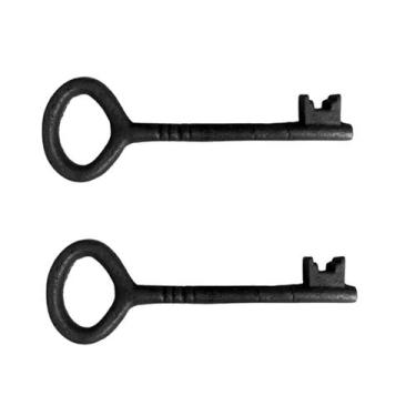Imagem de kit 2 Chaves Decorativas Rústica Enfeite em Ferro Nº 03 27cm - Fundiçã