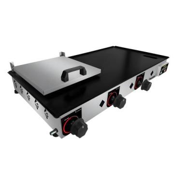 Imagem de Chapa Chapeira Lanches C/ Prensa & Gaveta Ludinox Comercial 80x40 Econ