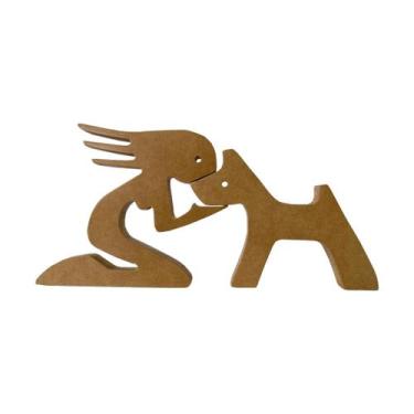Imagem de Escultura Decorativa Menina e o Cachorro 31x15cm - E2G Design
