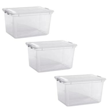 Imagem de Kit c/3 Caixa 35L Multiuso Organizadora Plástico Brinquedos - Plasvale