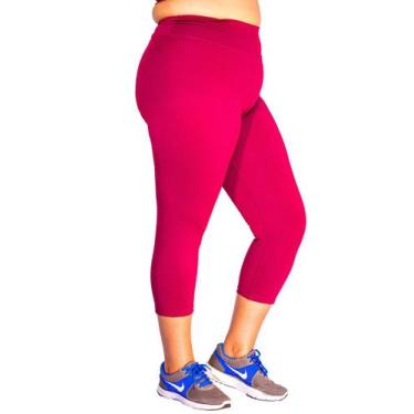 Imagem de Calça Corsário Plus Size Wolfox Academia Ou Dia A Dia Cintura Alta Fem