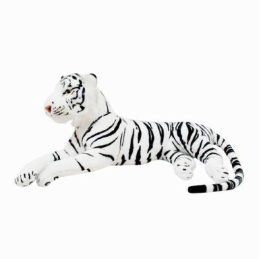Imagem de Tigre Branco Deitado Realista 70cm -  Pelúcia - Foffy