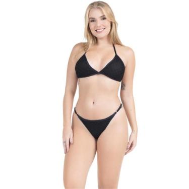 Imagem de Biquíni Cortininha Tela Crochê Calcinha Asa Delta Com Ajuste - HYPE MO