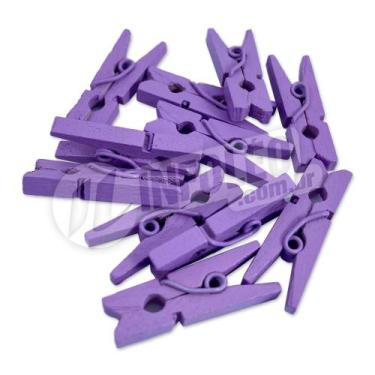 Imagem de Mini Pregador de Madeira Pequeno Lilás 25x7x4mm (Prendedor) - 10 unida
