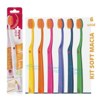 Imagem de Escova Dental Flosserbrush  Edel White  Soft  6 unidades