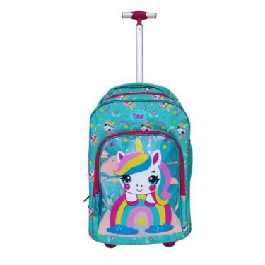 Imagem de Mochila com Rodas Rabisk Teen Unicórnio RKU5002C Cor: Verde