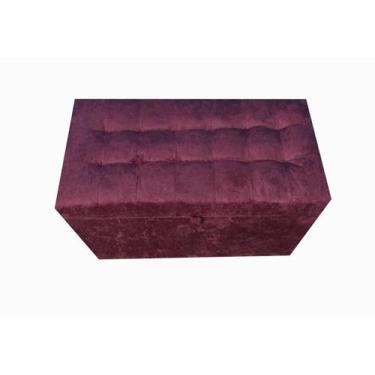 Imagem de Recamier puff baú estofado 1 metro - vinho - NEGROMONTE STORE