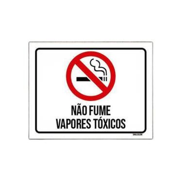 Imagem de Kit 3 Placas Sinalização Não Fume Vapores Tóxicos
