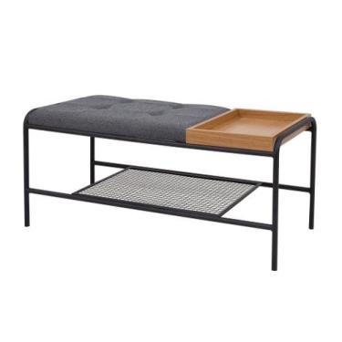 Imagem de Banco 1m Palazzo Recamier Decorativo com Bandeja Mesa Lateral Quarto S