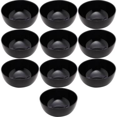 Imagem de 10 Tigelas Vidro Opalino 300ml Diwali Black 12x5cm Cumbuca Shimeji Saladas
