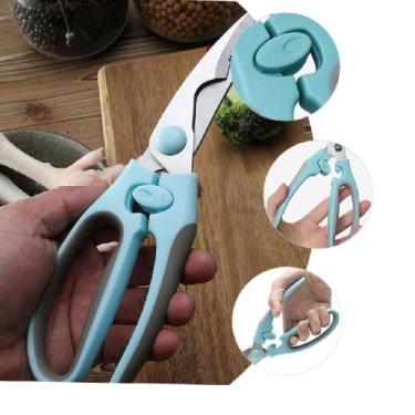 Imagem de Tesoura P/ Cortar Frango Desossar Aves Carne Profissional Trinchar Tes