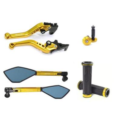Imagem de Kit Manopla Spider Peso Tampa Tomok2 Manete Moto Yamaha Mt03 - NoBrand