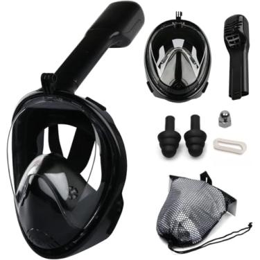Imagem de Máscara Subaquática de Mergulho Facial Completo para Adultos e Crianças, Anti Nevoeiro, Máscaras Respiratórias Snorkeling, Seguro, Equipamento de Natação Impermeável