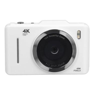 Imagem de Câmera Digital, Autofoco, Alto-falante Com Zoom Digital de 16X e microfone. Câmera Digital 4K Com Bateria de 700mAh para Vlogging (Branco)