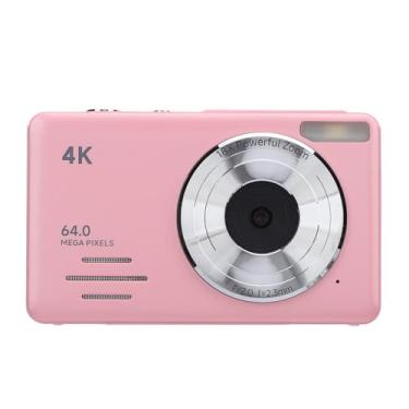 Imagem de Câmera Digital 4k, Câmera de Vídeo Digital Portátil Pequena, Zoom Digital 18x, Bateria de 800mah, Foco Automático, Tela de 2.88 Espaços para Exterior (Rosa)