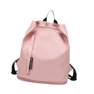 Imagem de Dynwave Mochila de praia Mochila esportiva Mulheres Homens Treino ao ar livre na moda com compartimento para sapatos Maiô à prova d'água Bolsa de ginástica, Rosa