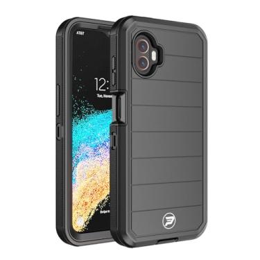 Imagem de Wireless PROTECH Capa compatível com Samsung Galaxy XCover6 Pro modelo SM-G736, TPU de camada tripla robusta e capa forrada com PC (preta/preta)
