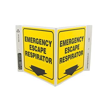 Imagem de Zing Green Products 2592 Placa de segurança "Emergency Escape Respirator" de plástico reciclado, 30,5 cm de comprimento, 17,8 cm de largura, 12,7 cm de altura